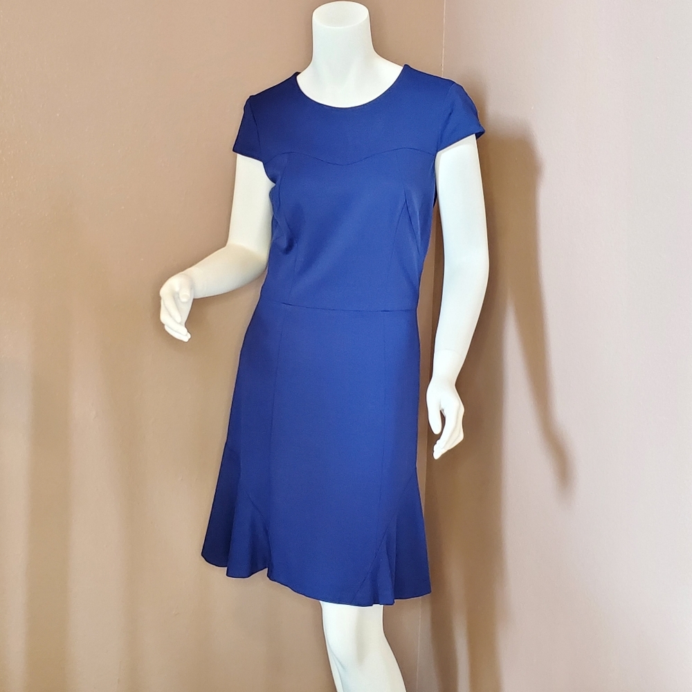 Royal blue Ponte knit dress, label removed size 4?
